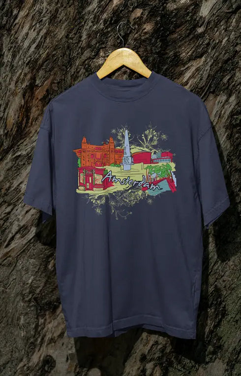 Mens Oversized Classic T-Shirt Amsterdam - Navy Blue / XS