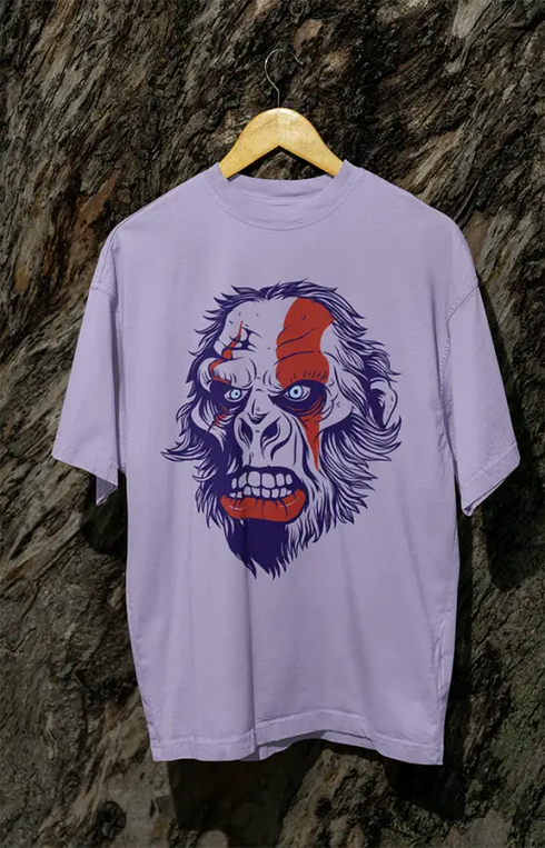Mens Oversized Classic T-Shirt BigMonkey - Lavender / XS