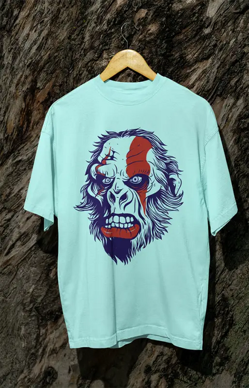 Mens Oversized Classic T-Shirt BigMonkey - Mint / XS
