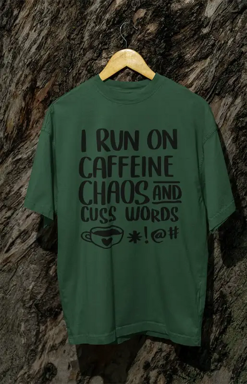 Mens Oversized Classic T-Shirt Caffeine - Bottle Green / XS