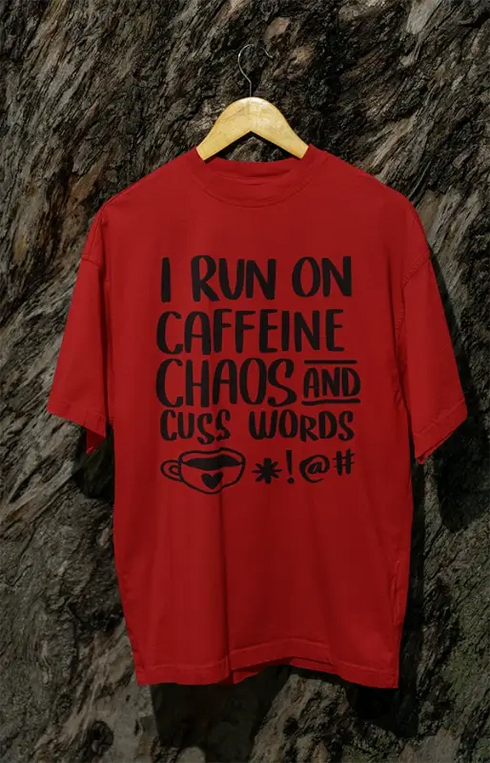 Mens Oversized Classic T-Shirt Caffeine - Red / XS