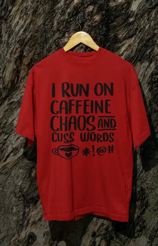 Mens Oversized Classic T-Shirt Caffeine - Red / XS