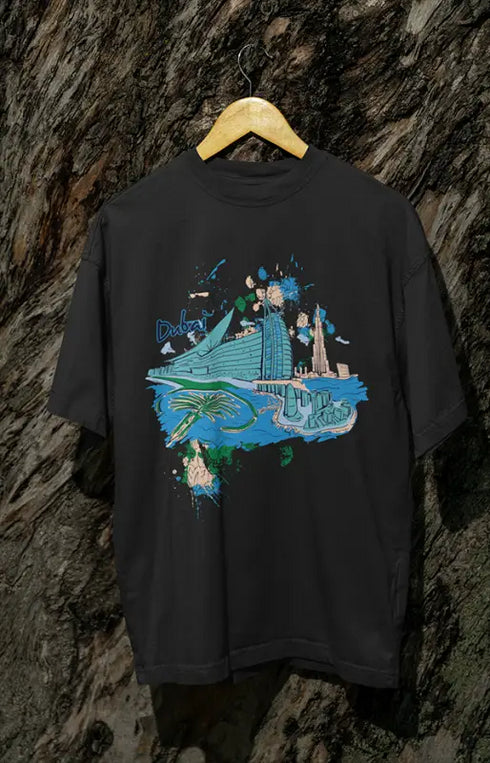 Mens Oversized Classic T-Shirt Dubai - Black / XS