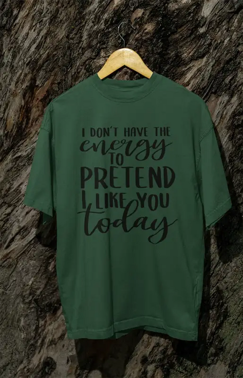 Mens Oversized Classic T-Shirt Energy - Bottle Green / XS