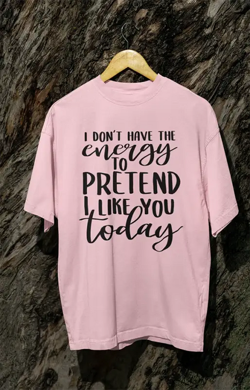 Mens Oversized Classic T-Shirt Energy - Light Baby Pink / XS