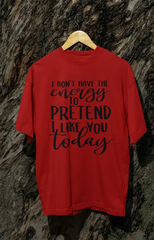 Mens Oversized Classic T-Shirt Energy - Red / XS