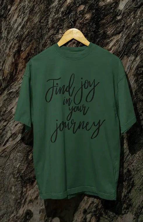 Mens Oversized Classic T-Shirt Find Joy - Bottle Green / XS