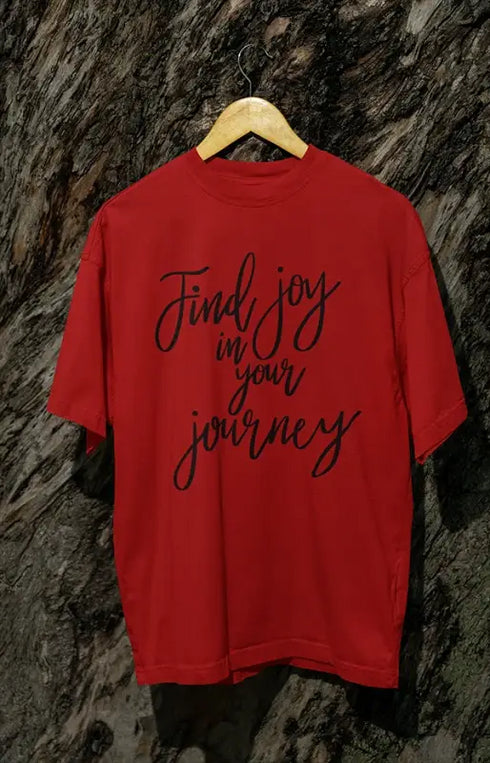 Mens Oversized Classic T-Shirt Find Joy - Red / XS