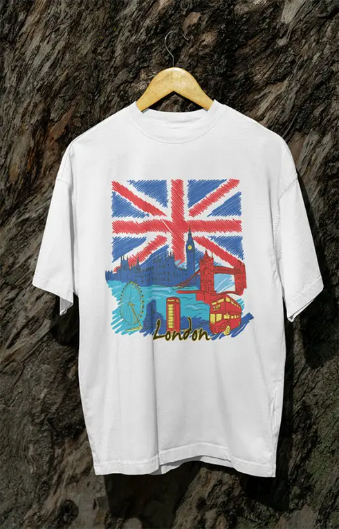 Mens Oversized Classic T-Shirt London - White / XS
