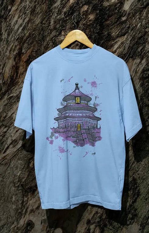 Mens Oversized Classic T-Shirt Pagoda - Baby Blue / XS