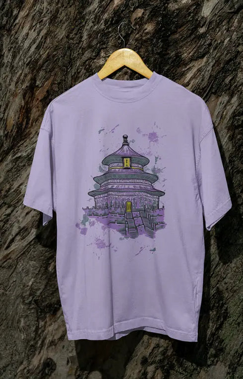 Mens Oversized Classic T-Shirt Pagoda - Lavender / XS