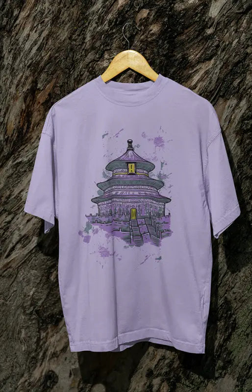 Mens Oversized Classic T-Shirt Pagoda - Lavender / XS