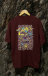 Mens Oversized Classic T-Shirt Skullbird - Maroon / XS