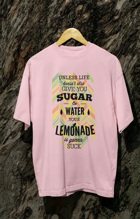 Mens Oversized Classic T-Shirt SugarInLife - Light Baby Pink / XS