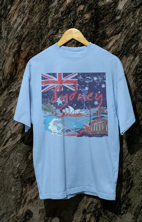 Mens Oversized Classic T-Shirt Sydney - Baby Blue / XS
