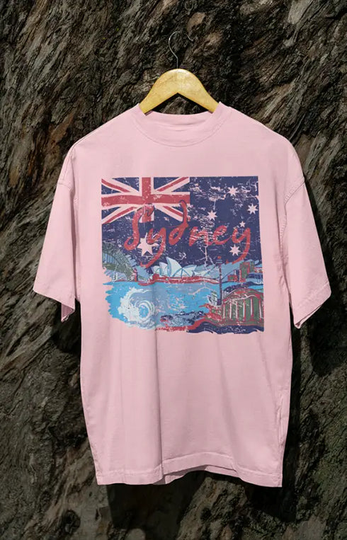 Mens Oversized Classic T-Shirt Sydney - Light Baby Pink / XS