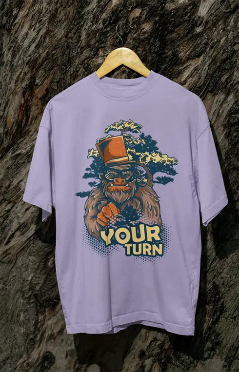 Mens Oversized Classic T-Shirt Your Turn - Lavender / XS