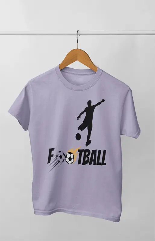 Men’s Round Neck Half Sleeve Football Logo - S / Lavender