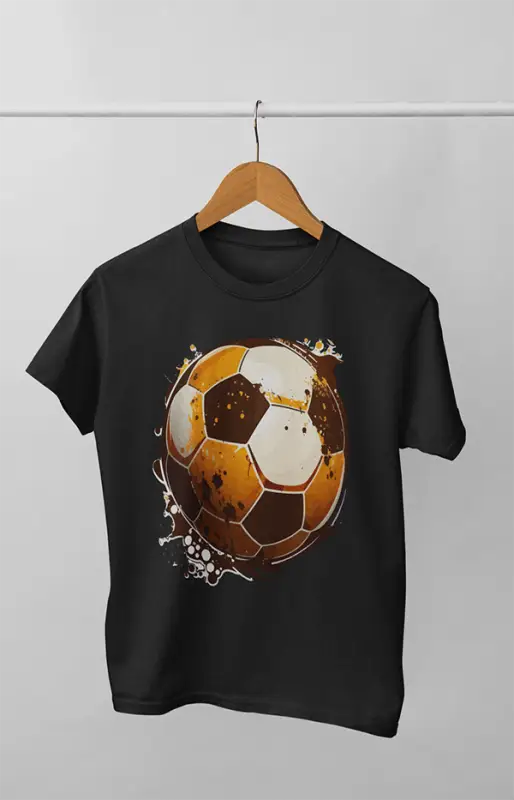 Men’s Round Neck Half Sleeve Soccer - S / Black