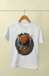 Men’s Round Neck Half Sleeve Splashing Ball - S / White