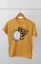 Men’s Round Neck Half Sleeve White Call - S / Golden Yellow