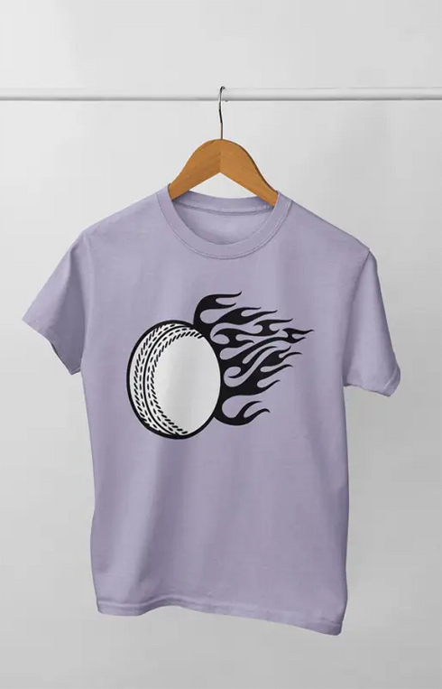 Men’s Round Neck Half Sleeve White Call - S / Lavender