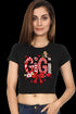 Womens Crop Top Red Gigi - Black / XS