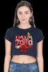 Womens Crop Top Red Mama - Navy Blue / XS