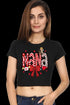 Womens Crop Top Red Nana - Black / XS