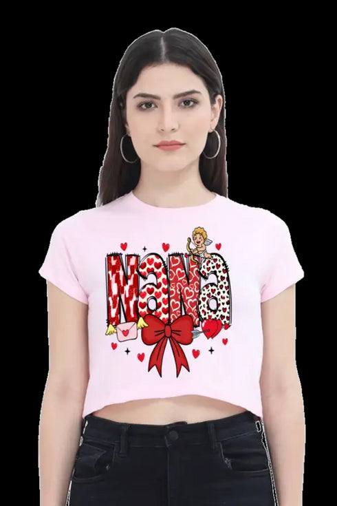Womens Crop Top Red Nana - Light Baby Pink / XS