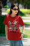 Women’s Half Sleeve Round Love Stinks - Red / XS