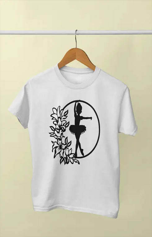 Women’s Half Sleeve Round Neck BallerinaDancer - S / White