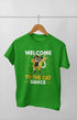 Women’s Half Sleeve Round Neck Cat Dance - S / Flat Green