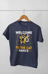 Women’s Half Sleeve Round Neck Cat Dance - S / Navy Blue