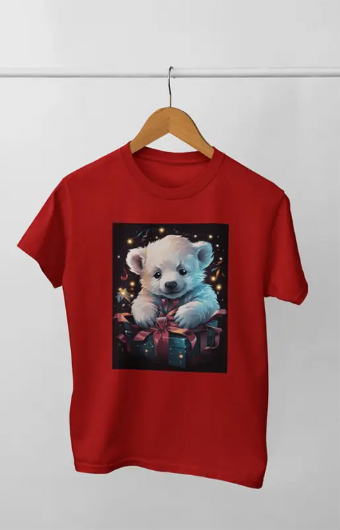 Women’s Half Sleeve Round Neck ChristmasAdorable - Red / S