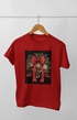 Women’s Half Sleeve Round Neck ChristmasAdorn - Red / XL