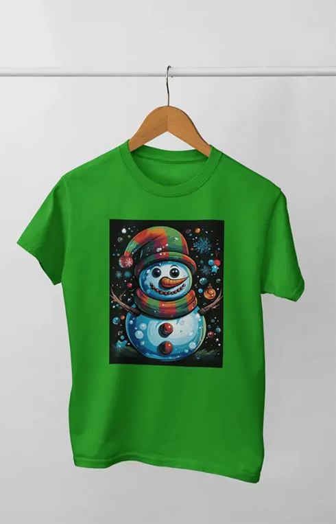 Women’s Half Sleeve Round Neck Christmasbright - Flag Green / S