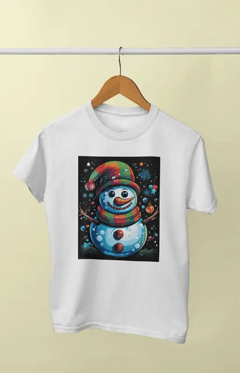 Women’s Half Sleeve Round Neck Christmasbright - White / S