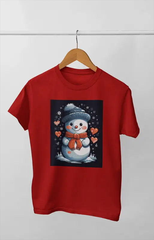 Women’s Half Sleeve Round Neck Christmascute - Red / XL