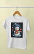 Women’s Half Sleeve Round Neck Christmascute - White / XL