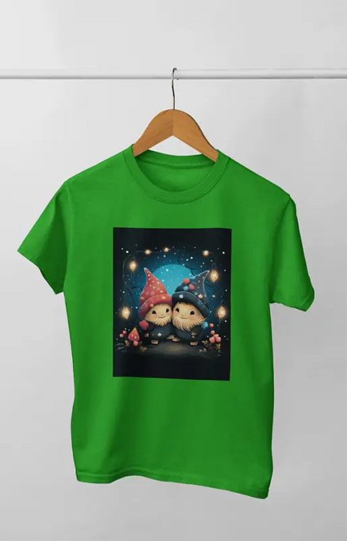 Women’s Half Sleeve Round Neck ChristmasGnome - Flag Green / XL