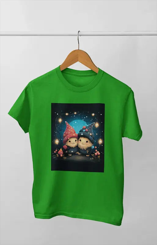 Women’s Half Sleeve Round Neck ChristmasGnome - Flag Green / XL