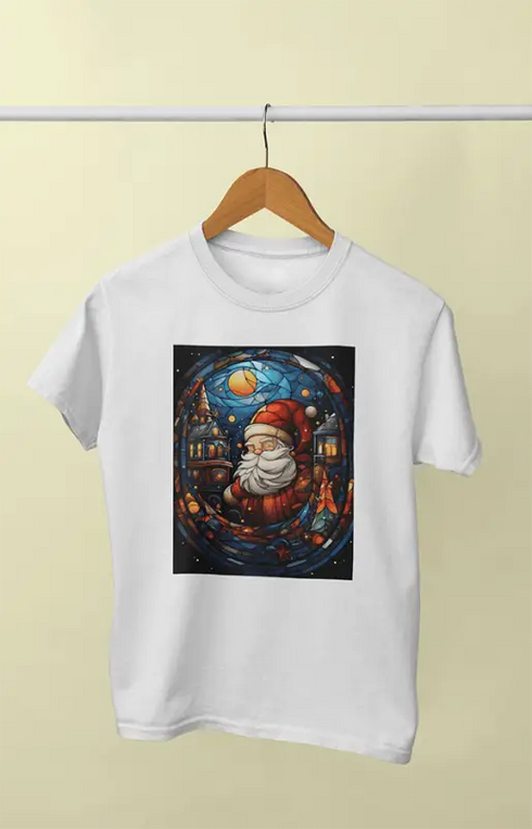 Women’s Half Sleeve Round Neck ChristmasSantaDeco - White / XL
