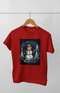 Women’s Half Sleeve Round Neck ChristmasSnowman - Red / XL