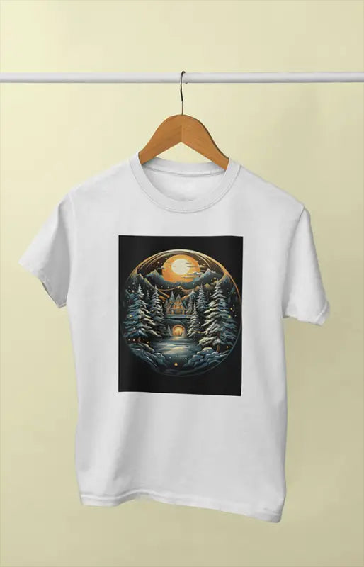 Women’s Half Sleeve Round Neck ChristmasTree - White / XL