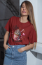 Women’s Half Sleeve Round Neck CoffeeValentine - Red / XS