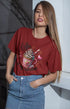 Women’s Half Sleeve Round Neck CoffeeValentine - Red / XS