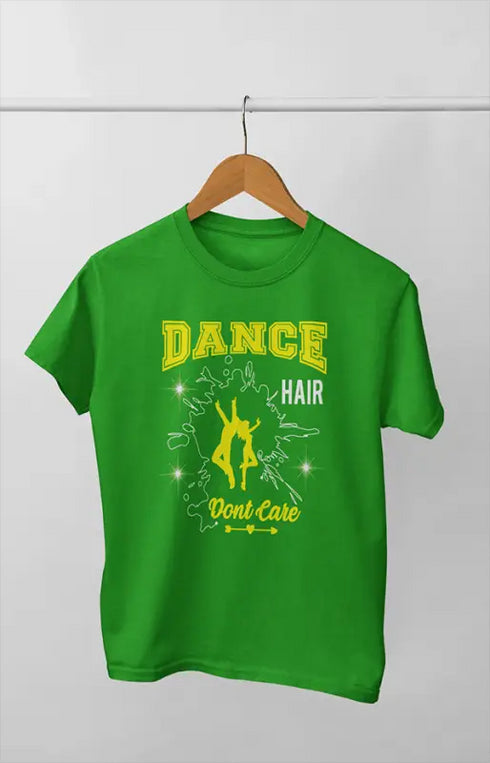 Women’s Half Sleeve Round Neck Dance Hair - XS / Flat Green - Women’s T-shirt