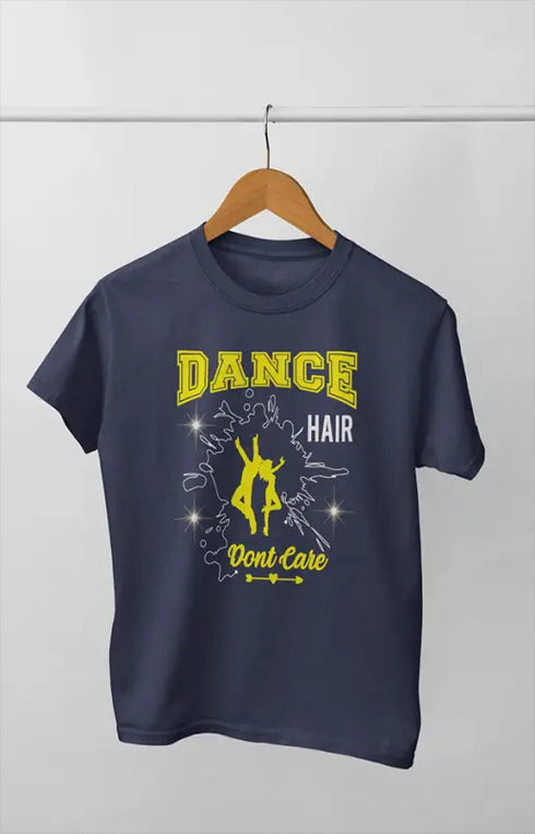 Women’s Half Sleeve Round Neck Dance Hair - XS / Navy Blue - Women’s T-shirt