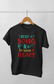 Women’s Half Sleeve Round Neck Heart Music - XS / Black
